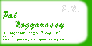 pal mogyorossy business card